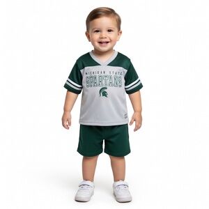 Toddler Michigan State Spartans piecrust promise striped V-neck T-shirt